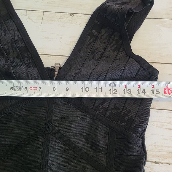 Lark Black Bandage Style Evening Mini Dress Bodycon Glam Mummy Medium LBD - Picture 6 of 9